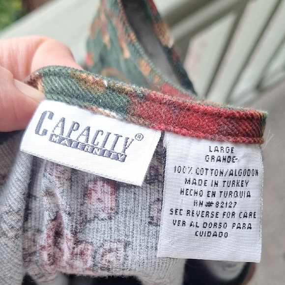 Vintage Capacity Maternity Dark Academia Floral Noir Corduroy Jumper Dress Large - Picture 3 of 14